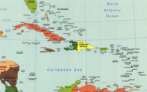 map of caribbean islands image