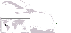 Map of Barbados: Location in the Caribbean Islands