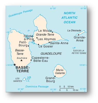 Map of Guadeloupe: Overview